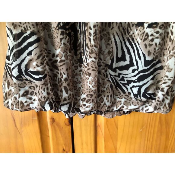 GUESS LEOPARD ZEBRA PRINT BEADED COCKTAIL DRESS SZ S - Picture 5 of 11
